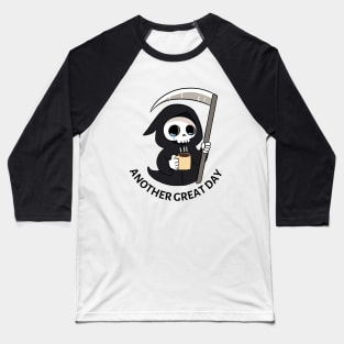 Funny grim reaper drinking coffee Baseball T-Shirt